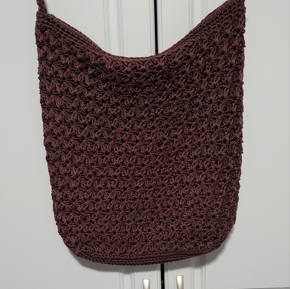 Brown Crochet Shoulder Bag Purse - Picture 2 of 10